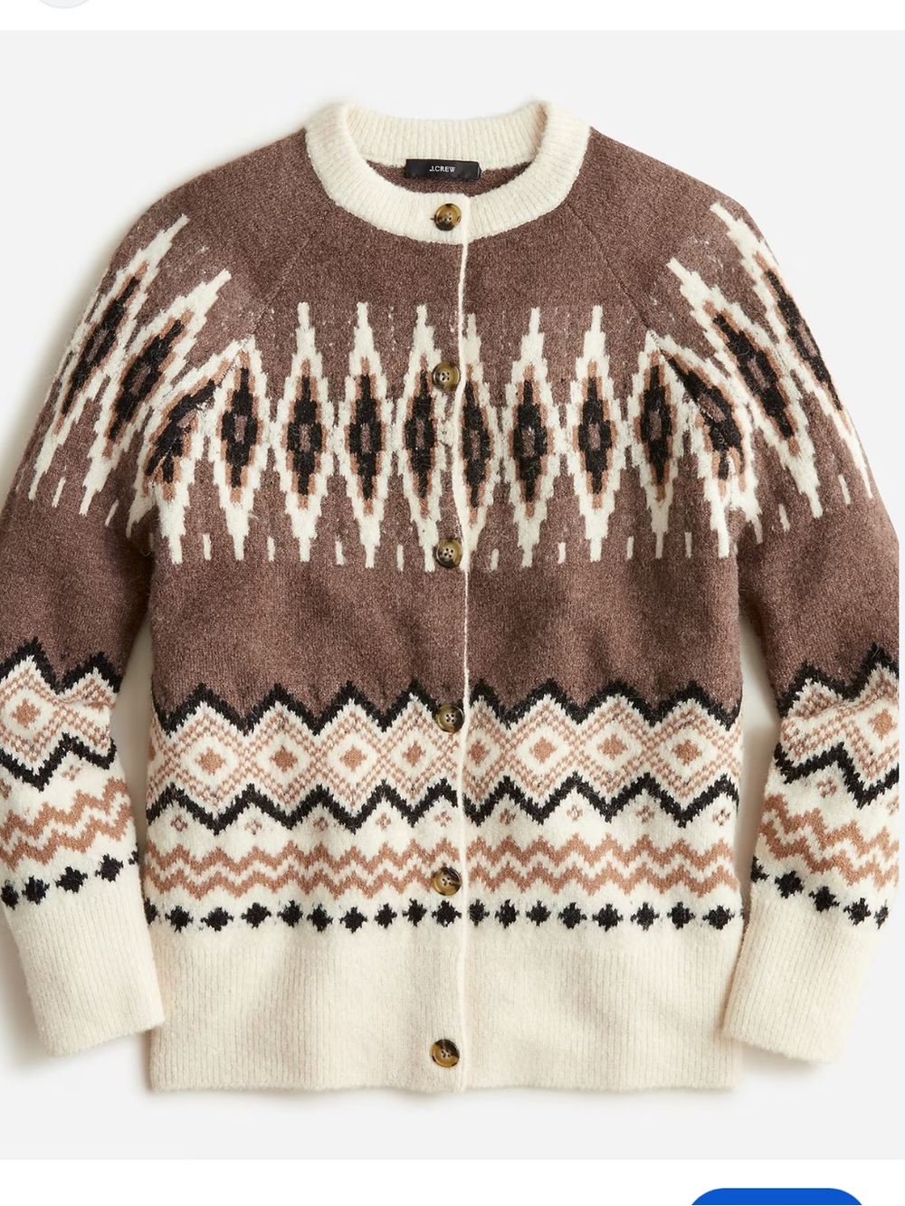 JCrew Fair Isle Cardigan Sweater